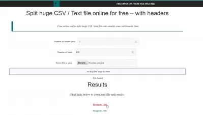Splitter CSV en ligne